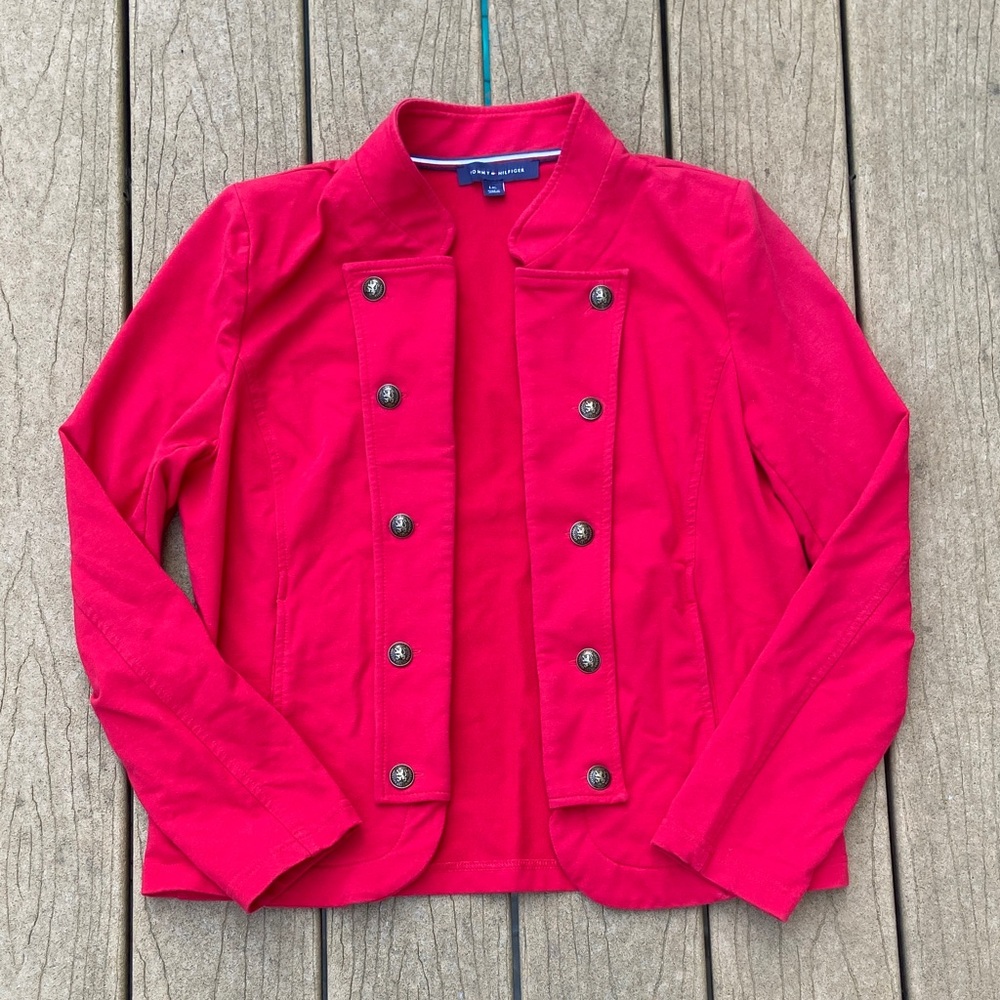 Tommy Hilfiger Women's Casual Band Jacket Blazer “Chili Red” Size Large
